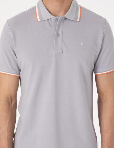 Açık Gri Slim Fit Polo Yaka Tişört - 50310203037