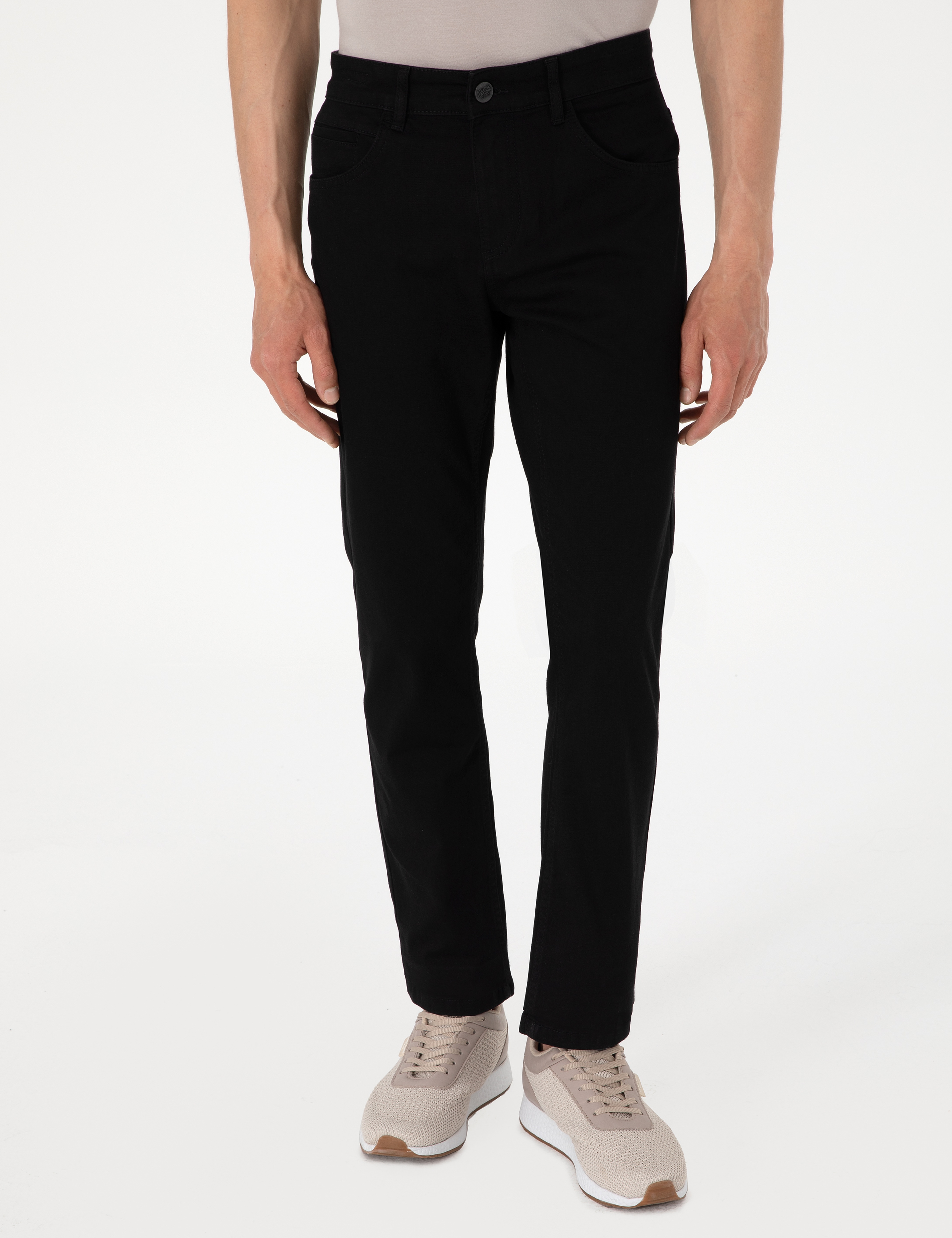 Siyah Straight Fit Jean Pantolon - Image 2