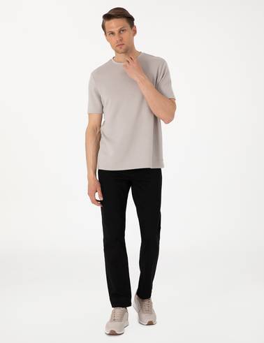 Siyah Straight Fit Jean Pantolon