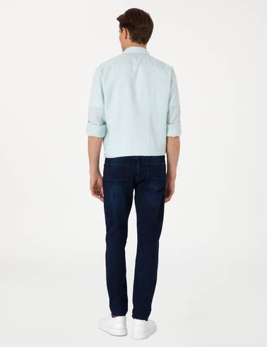 Koyu Lacivert Slim Fit Jean Pantolon