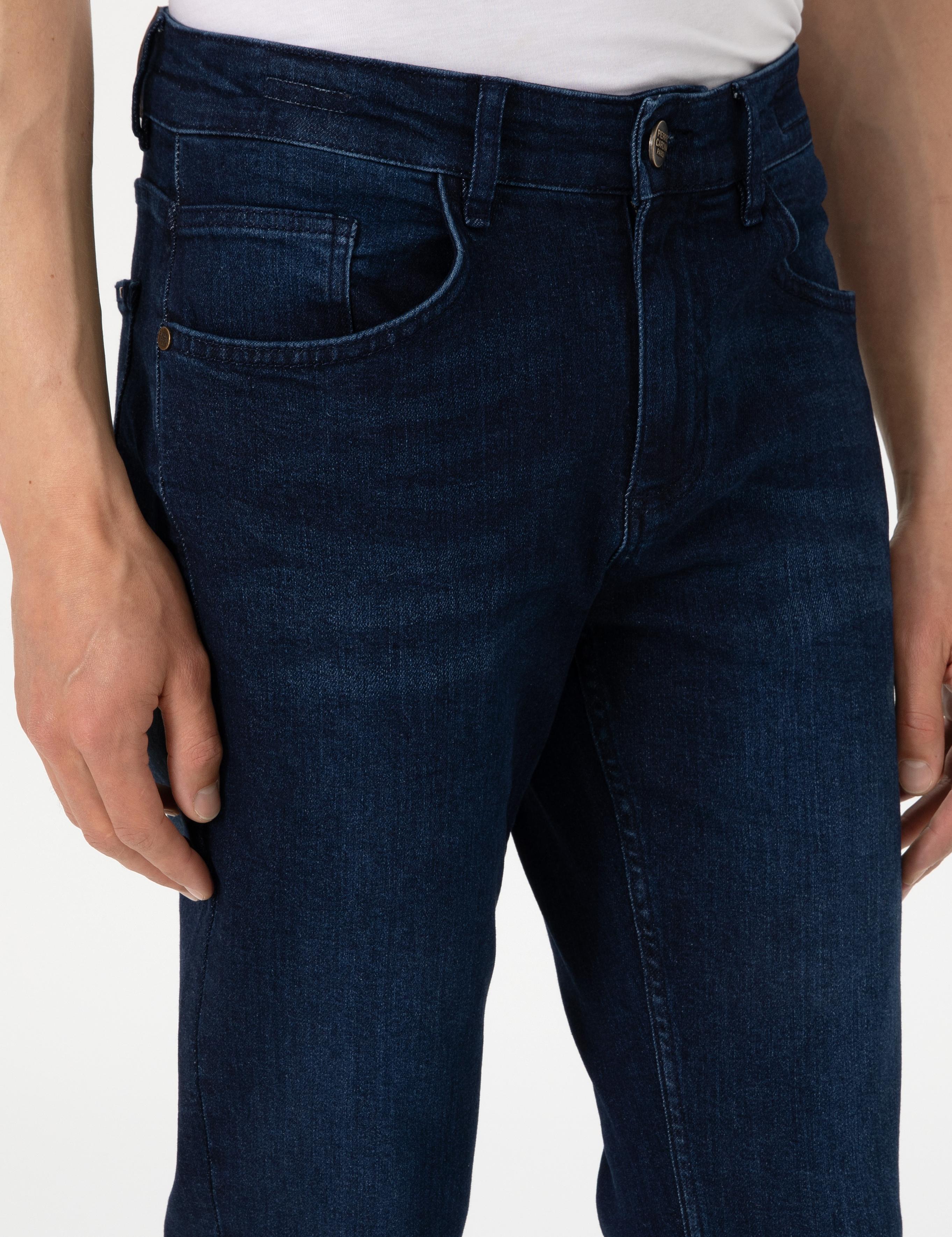 Koyu Lacivert Slim Fit Jean Pantolon