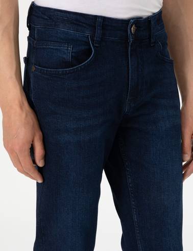 Koyu Lacivert Slim Fit Jean Pantolon
