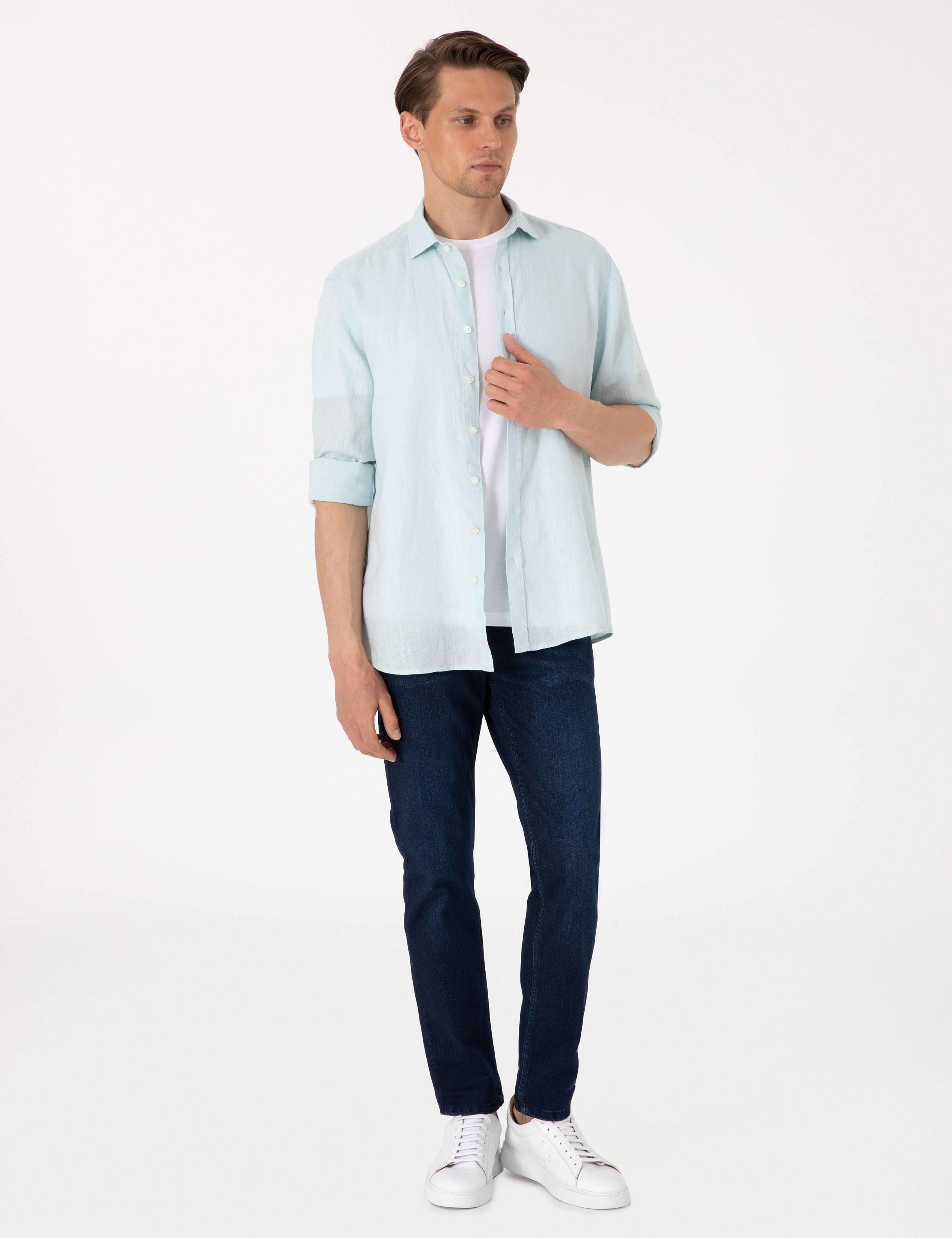 Koyu Lacivert Slim Fit Jean Pantolon - Image 3