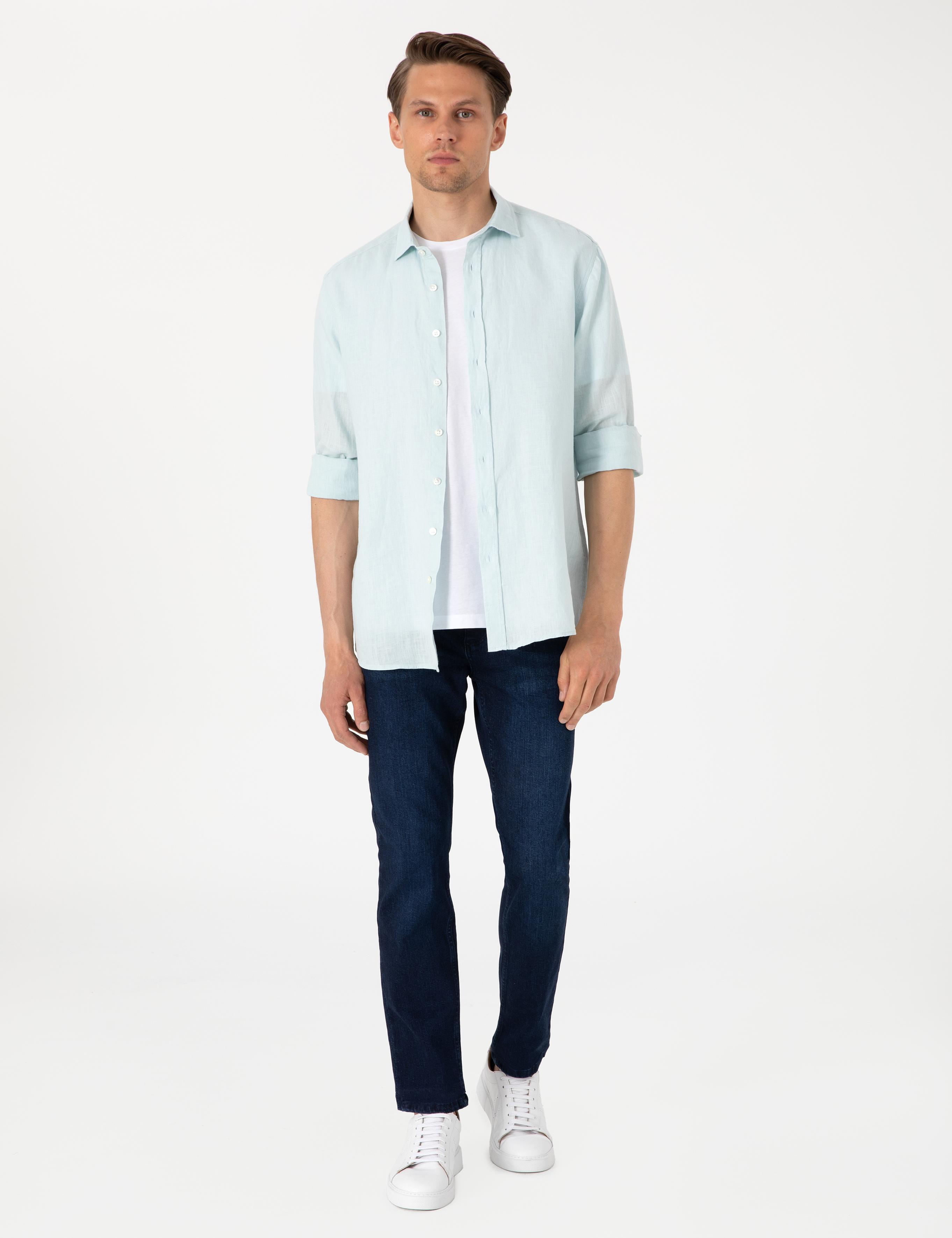 Koyu Lacivert Slim Fit Jean Pantolon