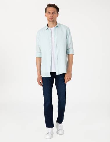 Koyu Lacivert Slim Fit Jean Pantolon