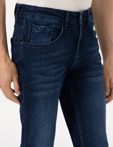 Lacivert Slim Fit Jean Pantolon