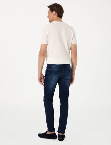 Lacivert Slim Fit Jean Pantolon