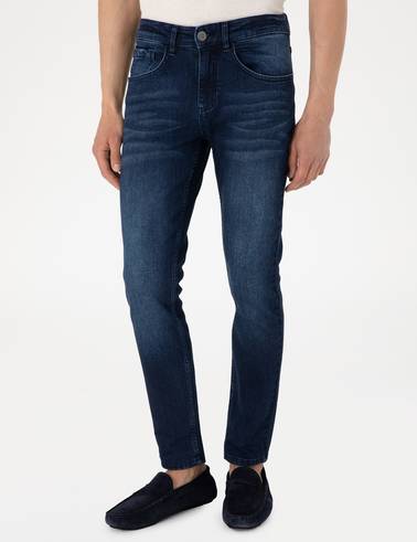 Lacivert Slim Fit Jean Pantolon