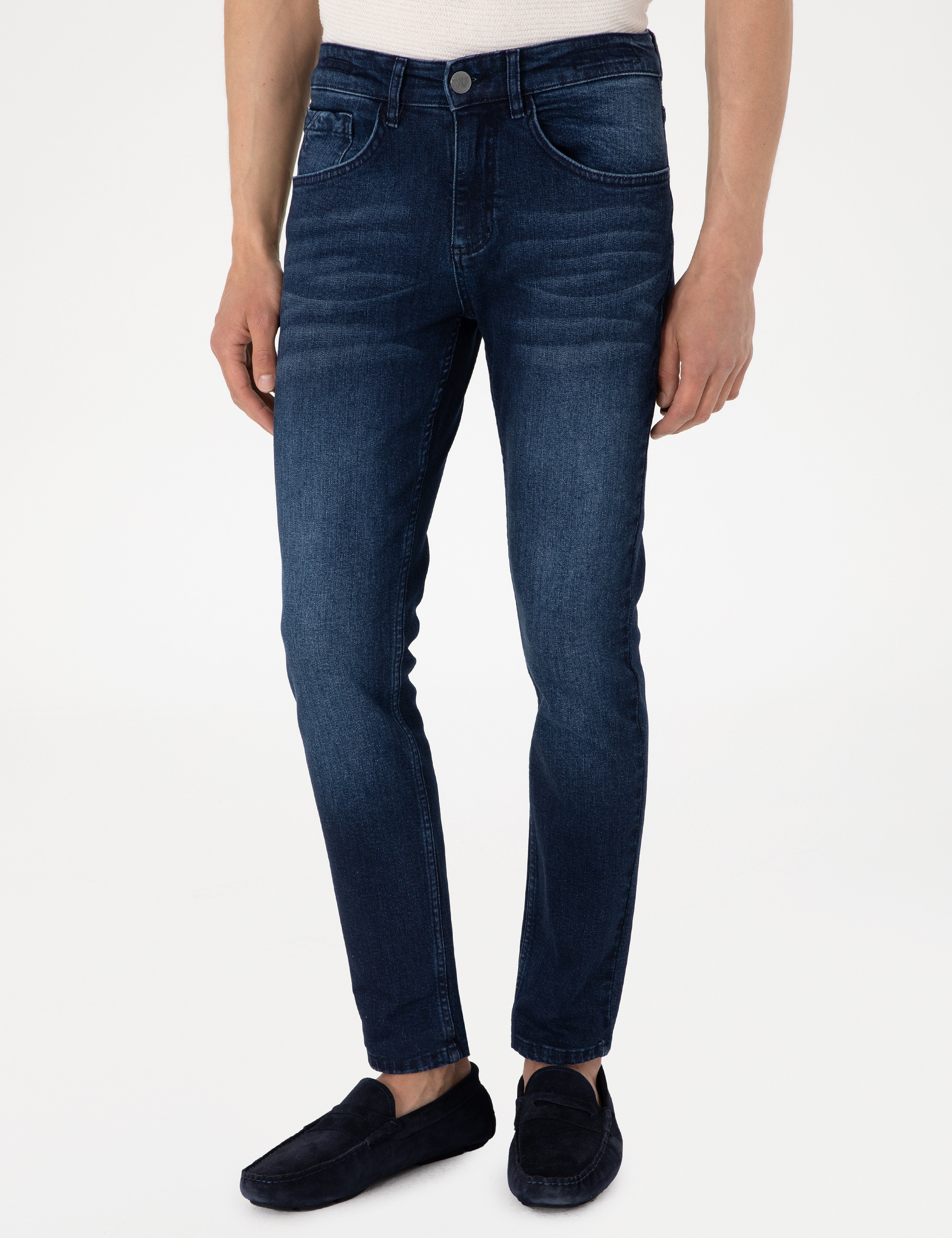 Lacivert Slim Fit Jean Pantolon - Image 2