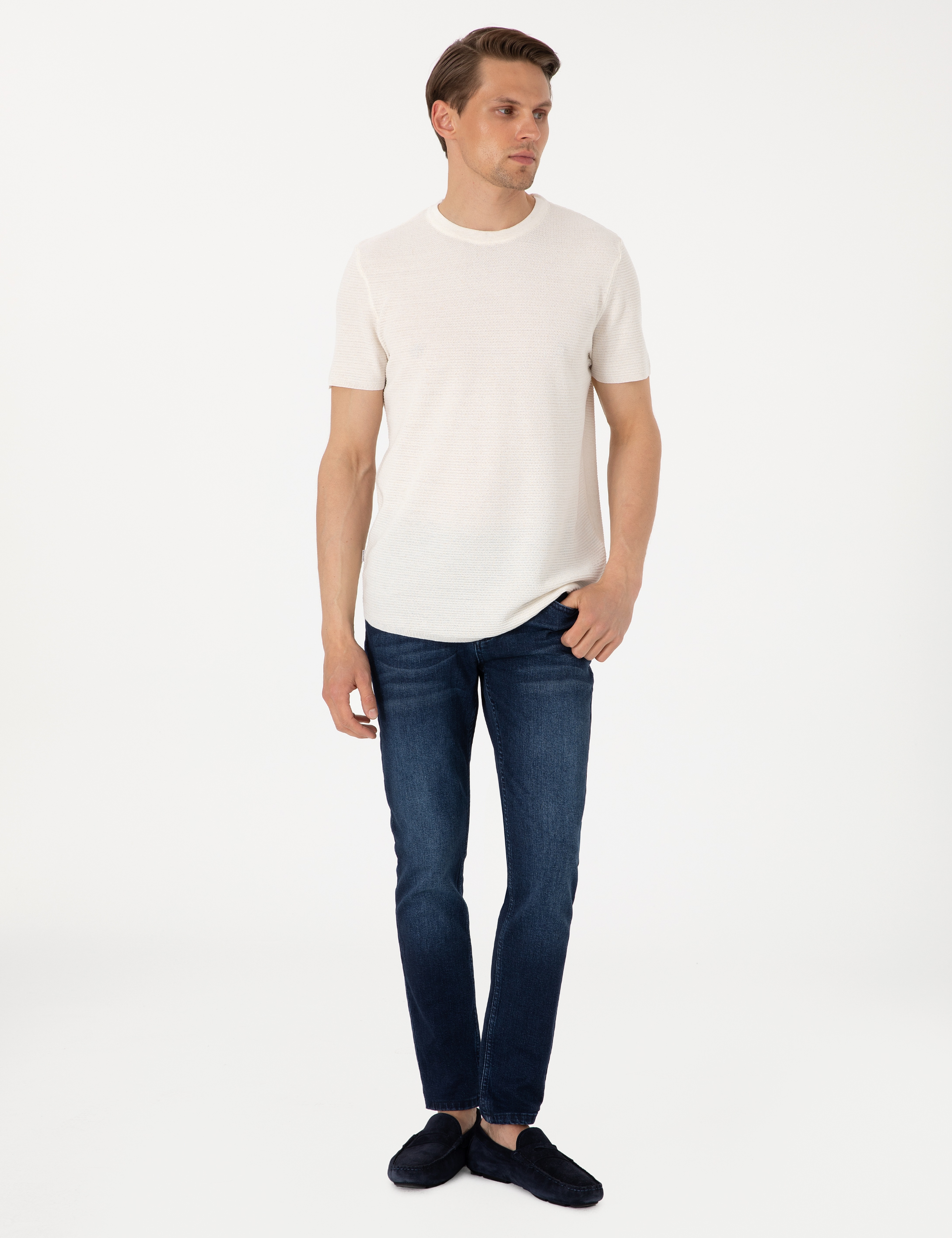 Lacivert Slim Fit Jean Pantolon - Image 3