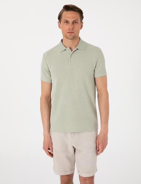 Haki Slim Fit Örme Dokulu Polo Yaka Tişört - 50310171010