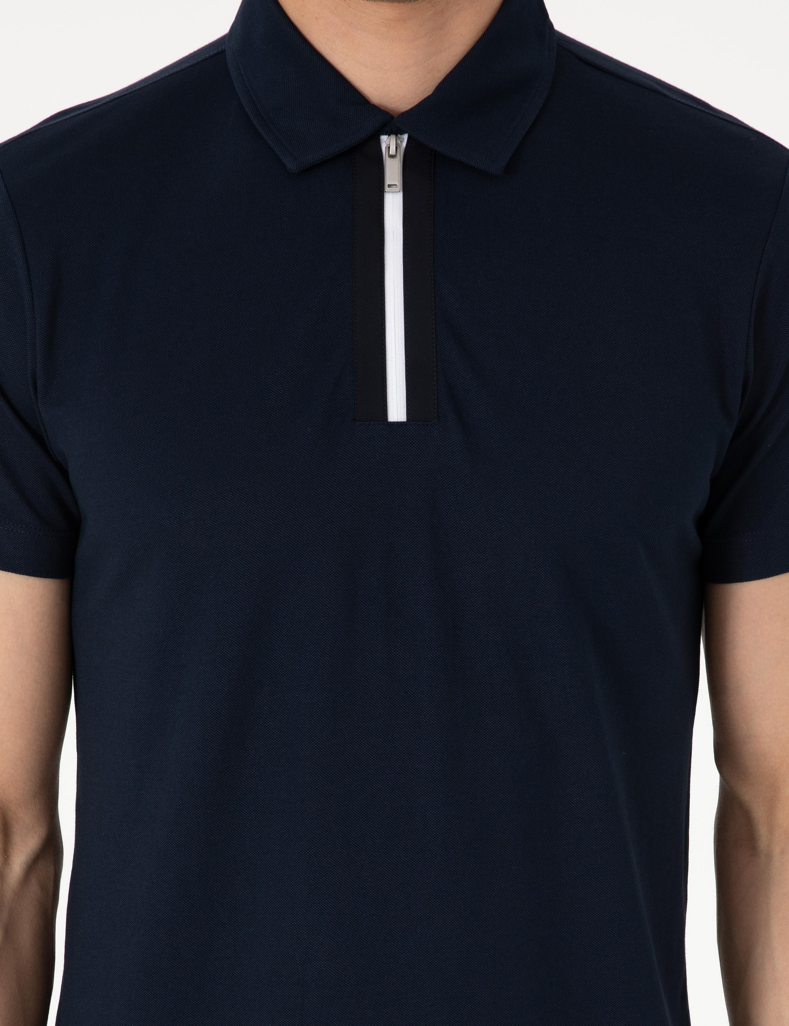 Lacivert Ultralight Kumaş Slim Fit Polo Yaka Tişört