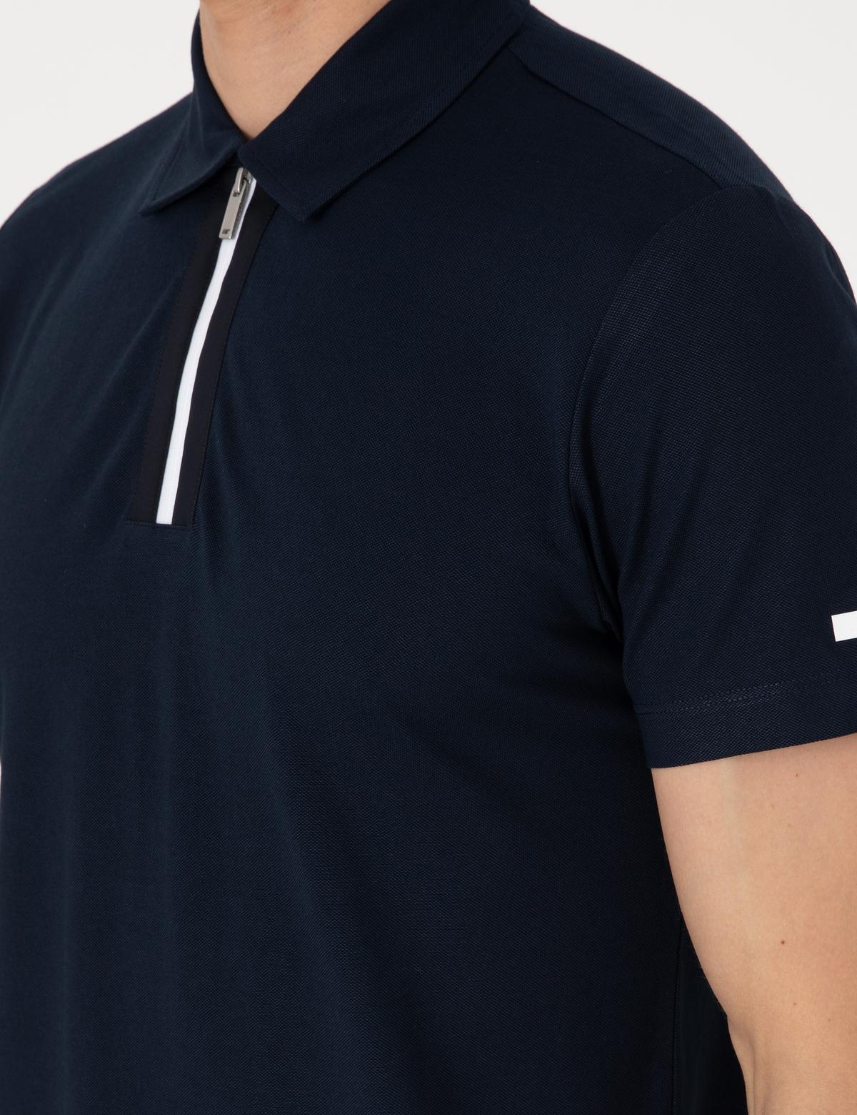 Lacivert Ultralight Kumaş Slim Fit Polo Yaka Tişört - 50302623051