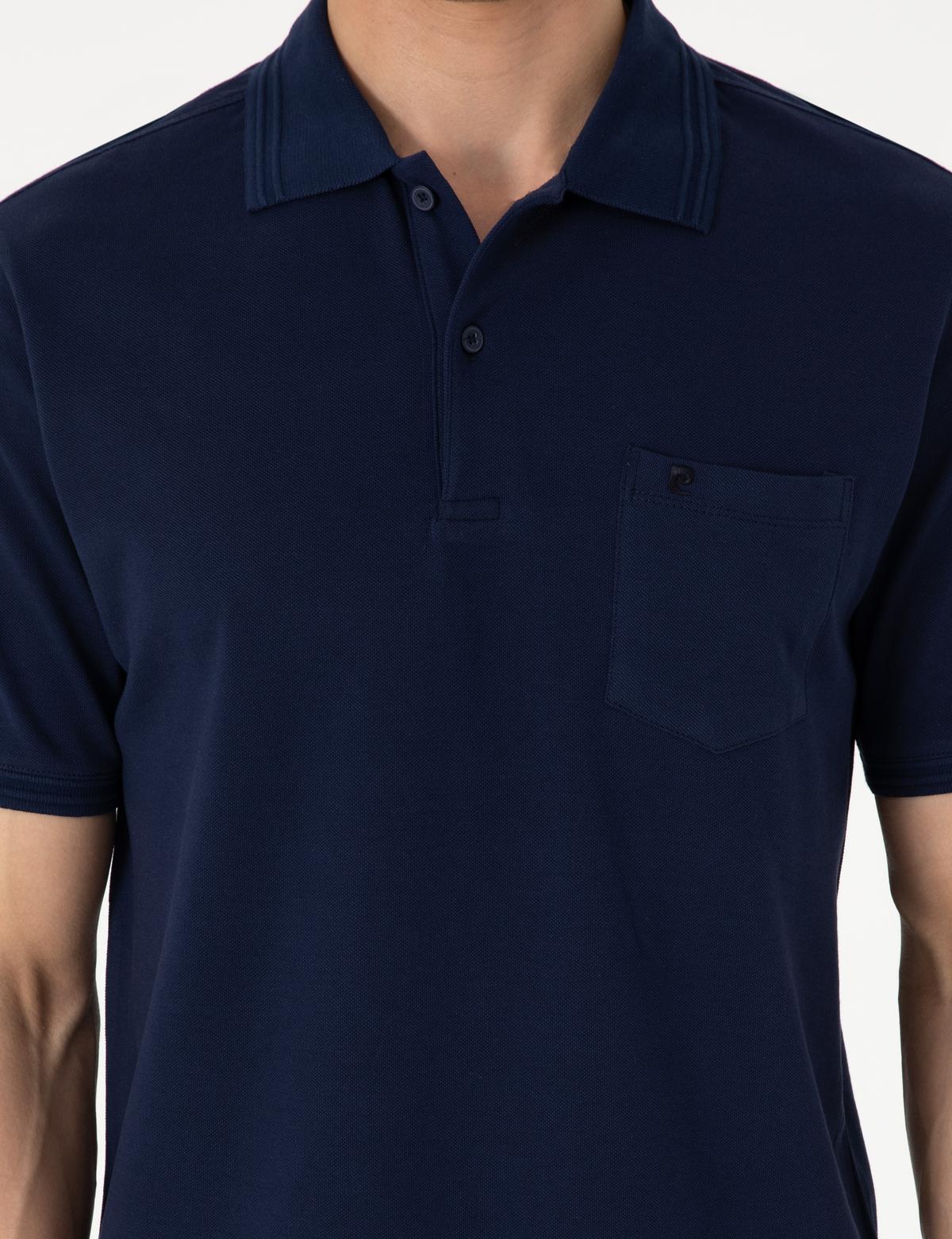 Lacivert Regular Fit %100 Pamuk Polo Yaka Basic Tişört - 50306552006