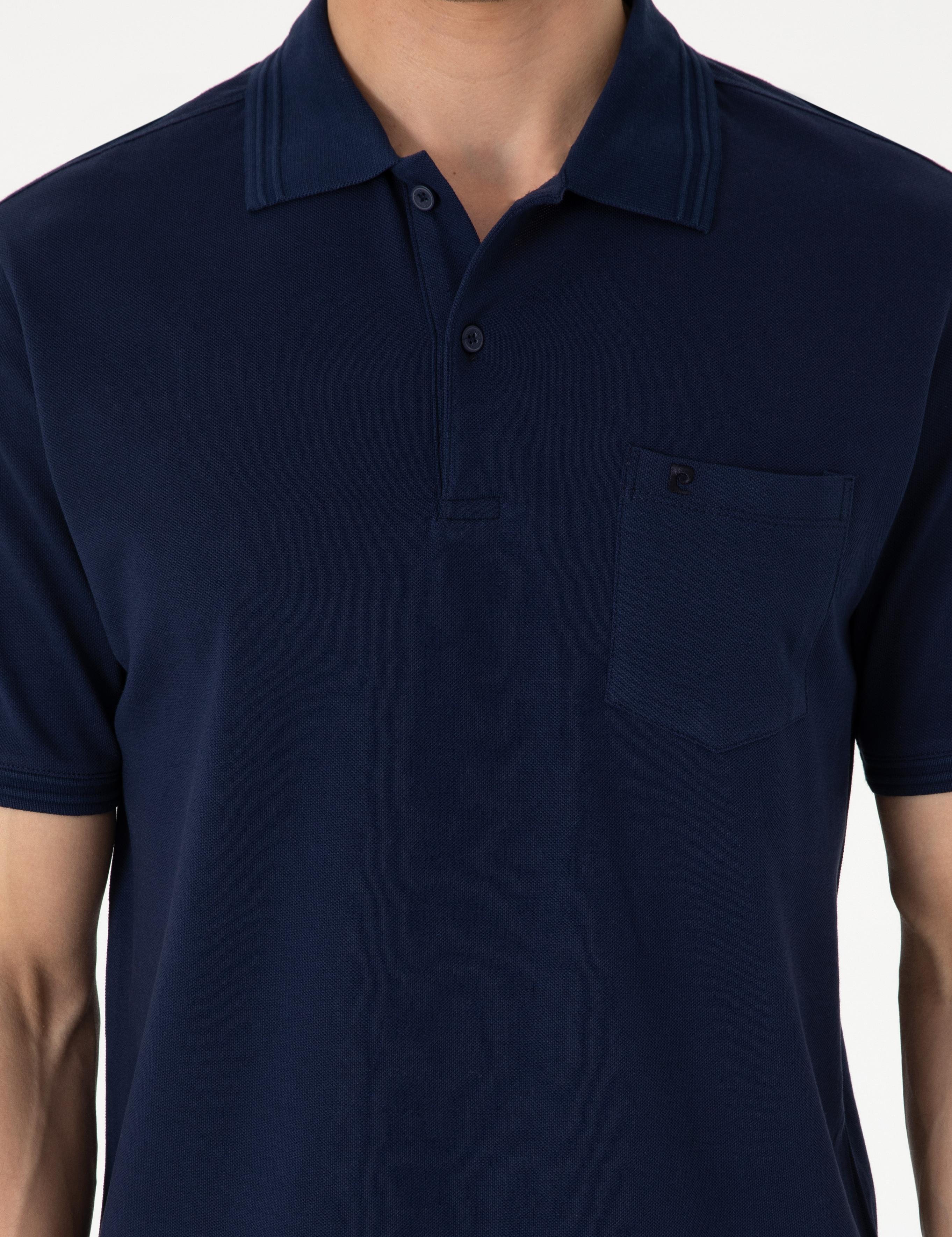 Lacivert Regular Fit %100 Pamuk Polo Yaka Basic Tişört
