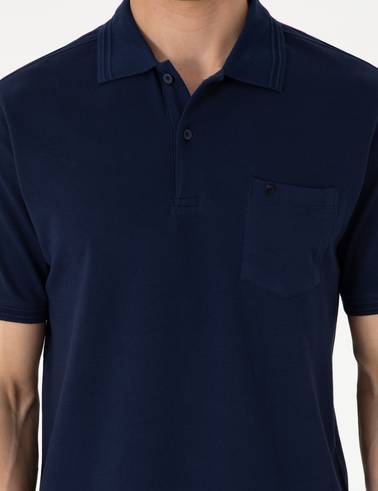 Lacivert Regular Fit %100 Pamuk Cepli Polo Yaka Basic Tişört