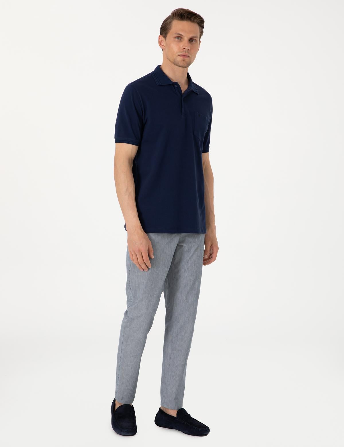 Lacivert Ex. Slim Fit Kumaş Pantolon