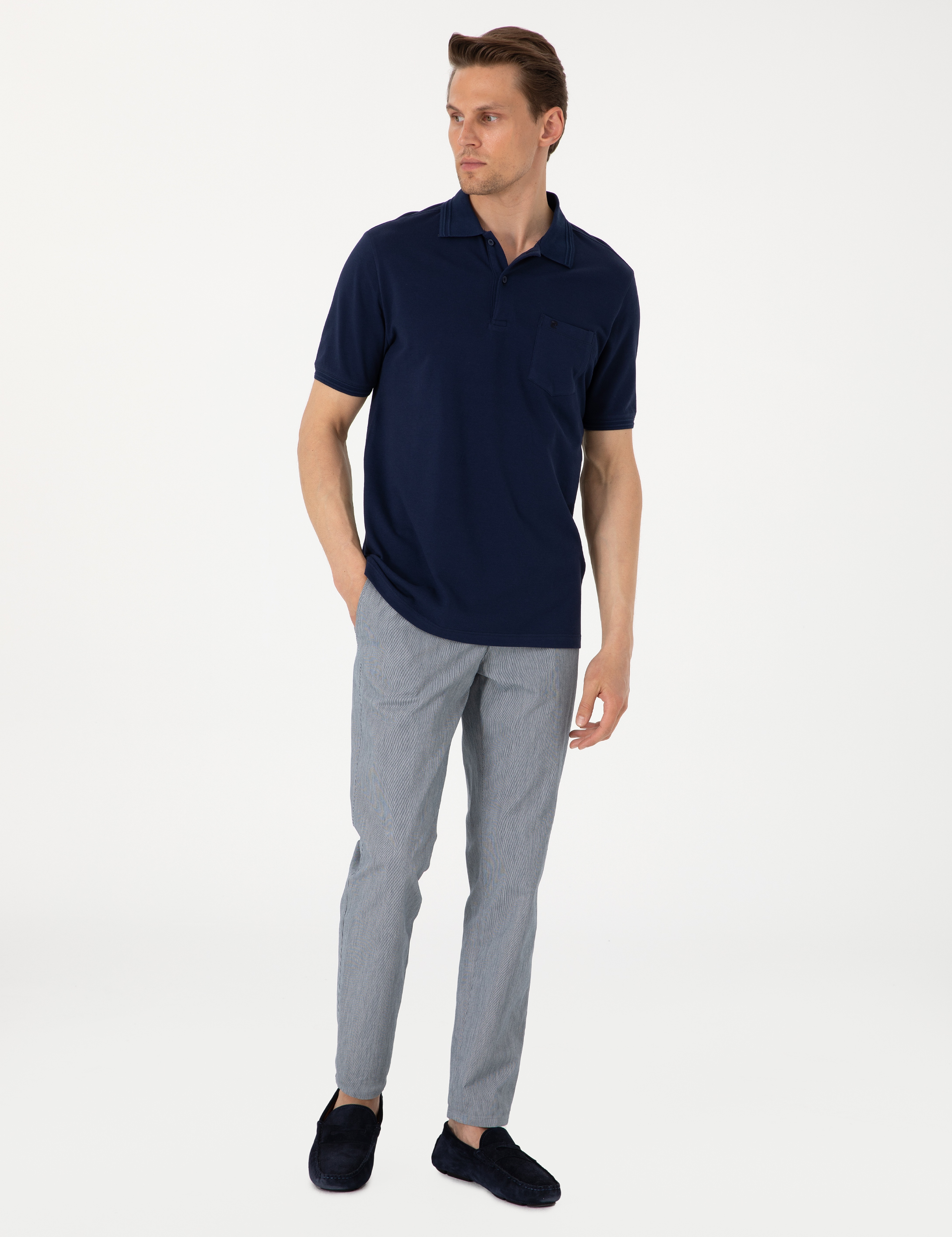 Lacivert Ex. Slim Fit Kumaş Pantolon - Image 3