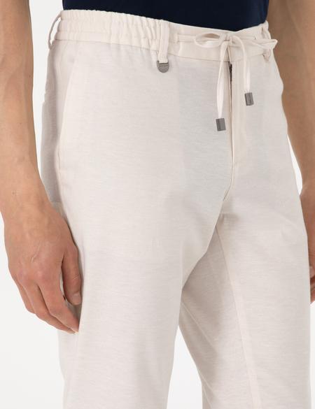Bej Slim Fit Keten Karışımlı Pantolon - 50305054126