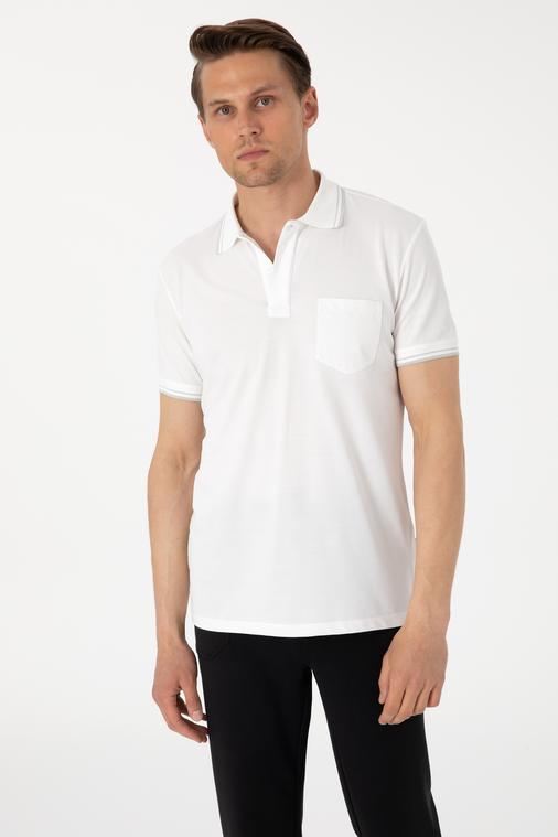 Ekru Ultralight Kumaş Slim Fit Polo Yaka Tişört