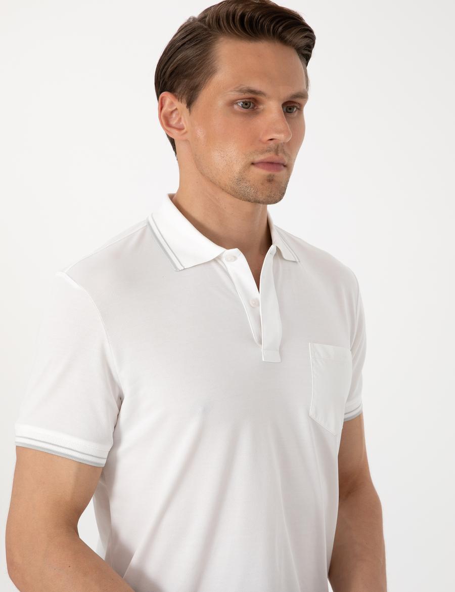 Ekru Ultralight Kumaş Slim Fit Polo Yaka Tişört