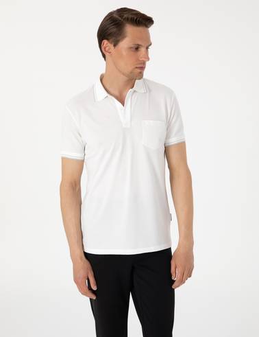 Ekru Ultralight Kumaş Slim Fit Polo Yaka Tişört