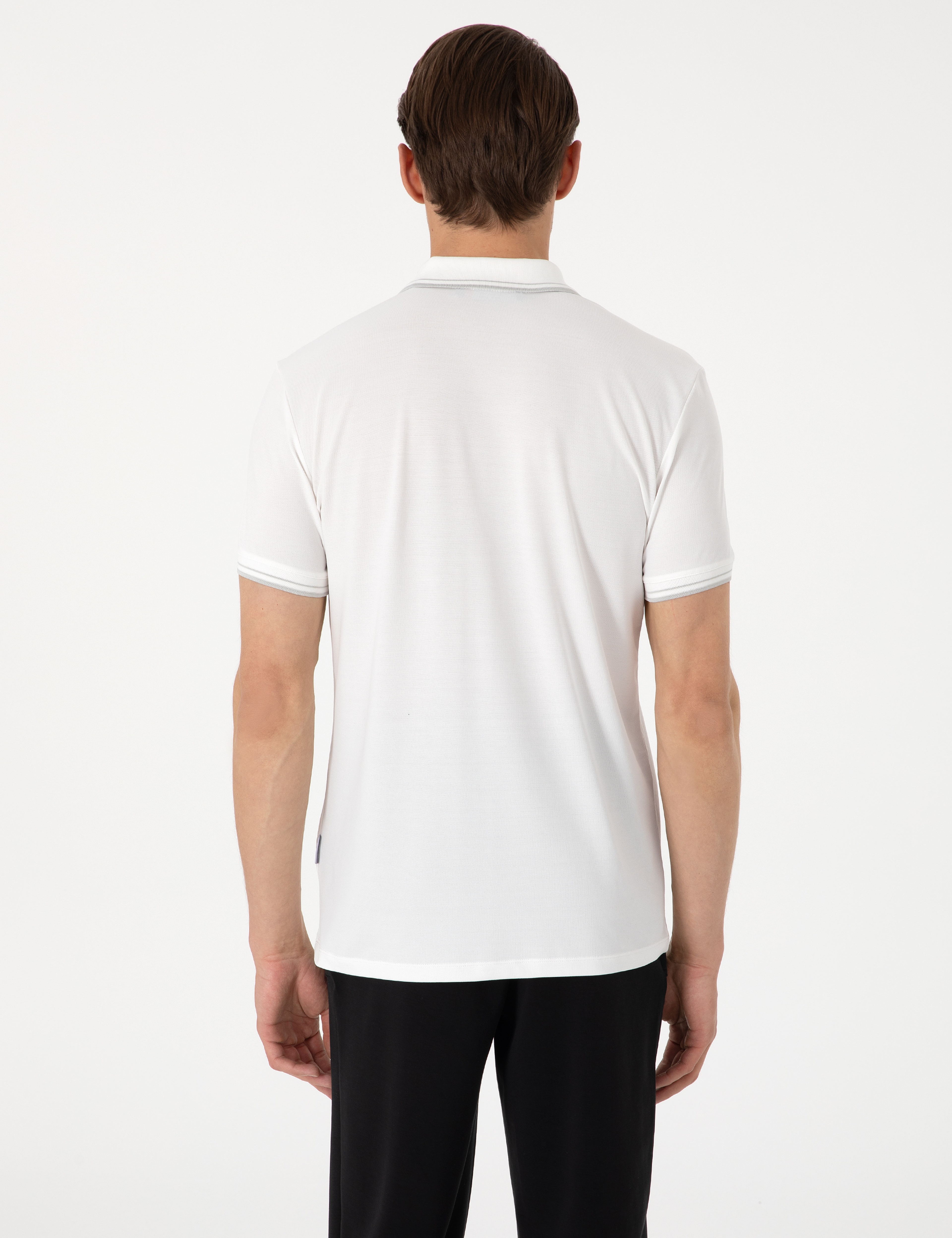 Ekru Ultralight Kumaş Slim Fit Polo Yaka Tişört - Image 5
