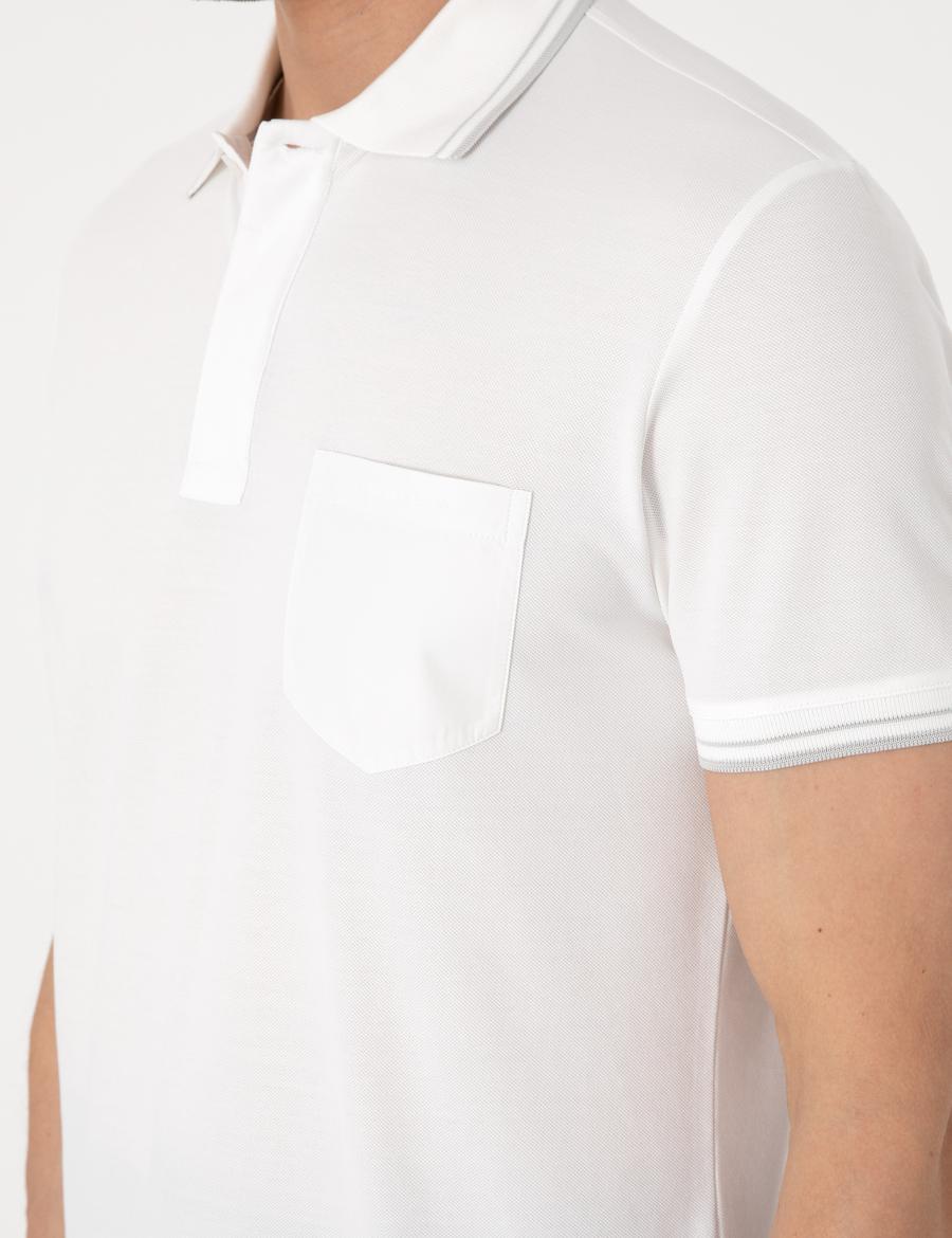 Ekru Ultralight Kumaş Slim Fit Polo Yaka Tişört