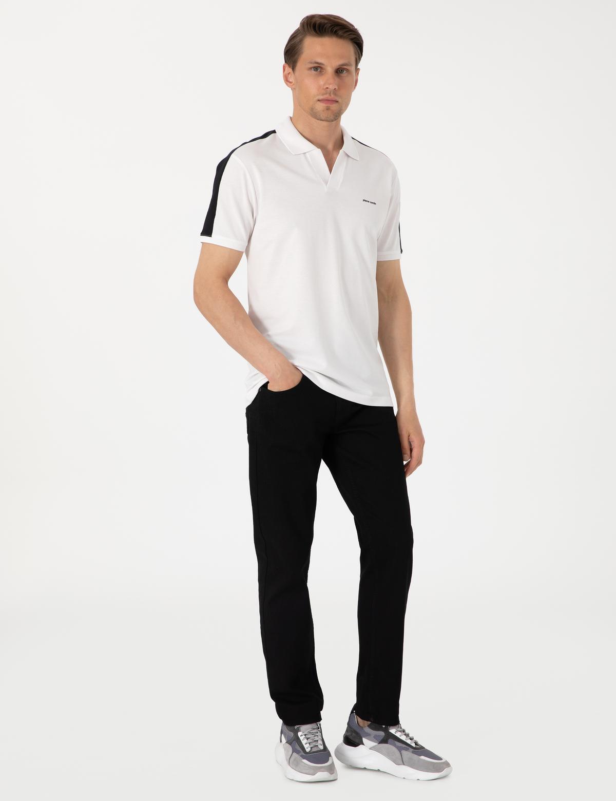 Siyah Kol Detaylı Slim Fit Polo Yaka Tişört - 50307520024