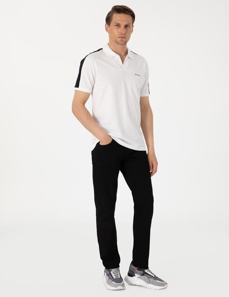 Siyah Kol Detaylı Slim Fit Polo Yaka Tişört - 50307520024