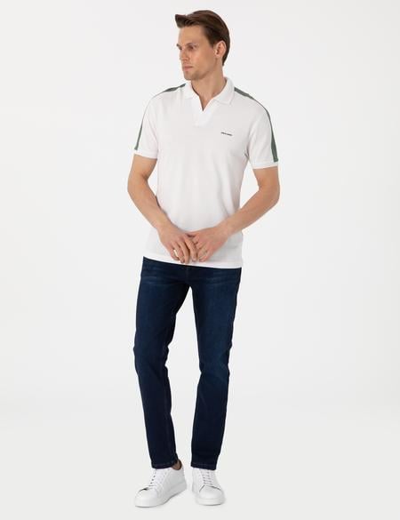 Haki Kol Detaylı Slim Fit Polo Yaka Tişört - 50307520007