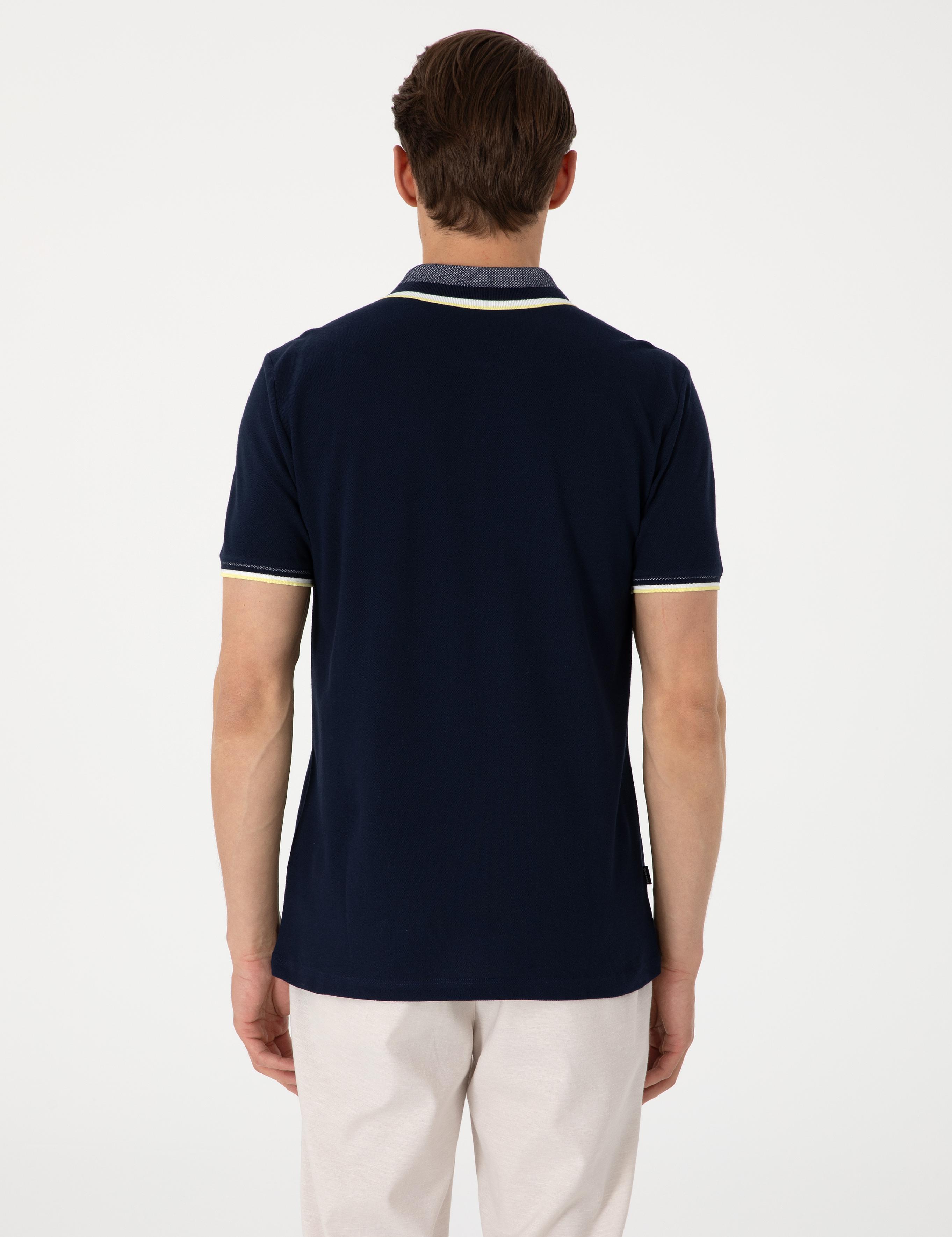 Lacivert Slim Fit Polo Yaka Tişört