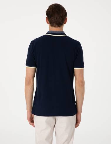 Lacivert Slim Fit Polo Yaka Tişört
