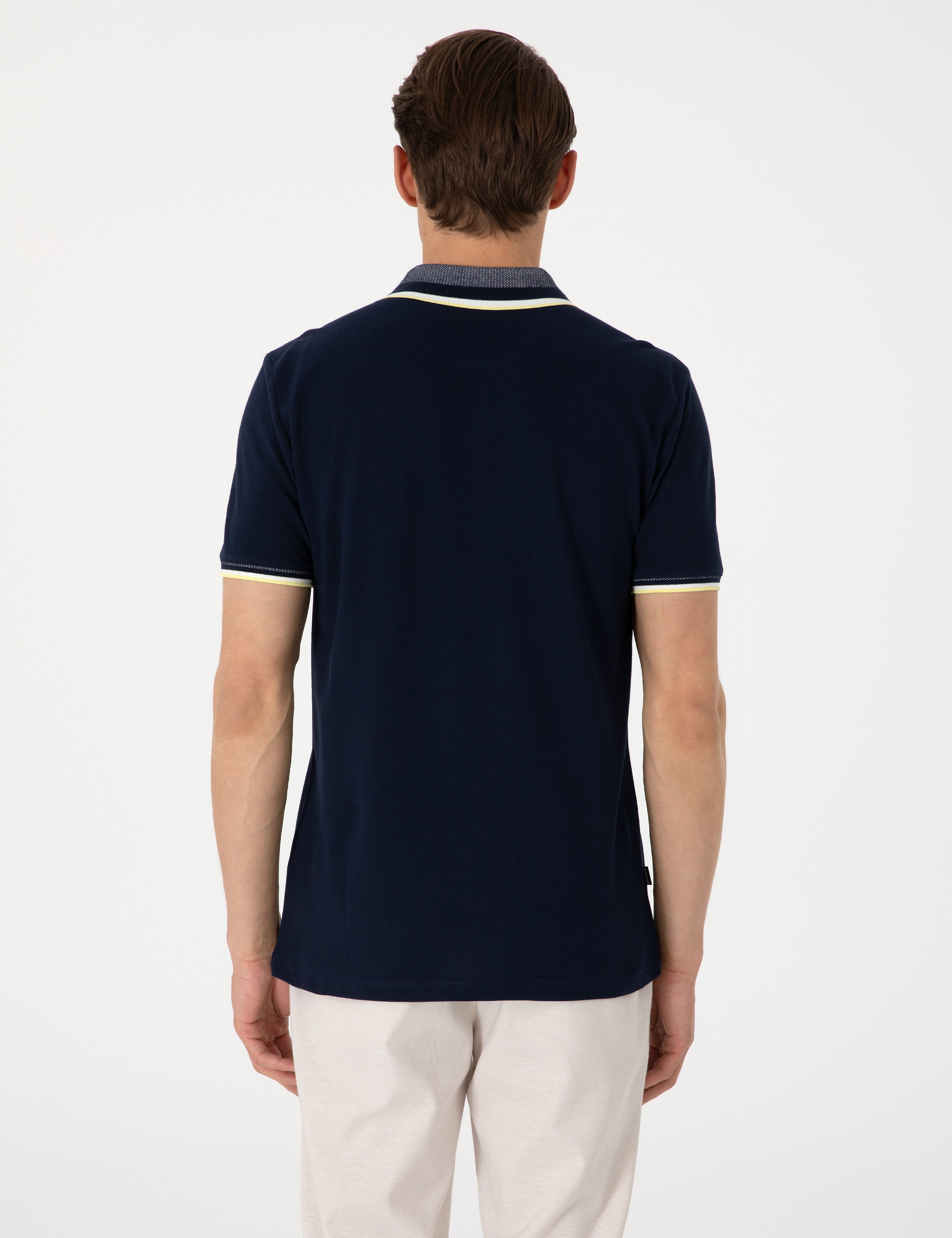 Lacivert Slim Fit Polo Yaka Tişört