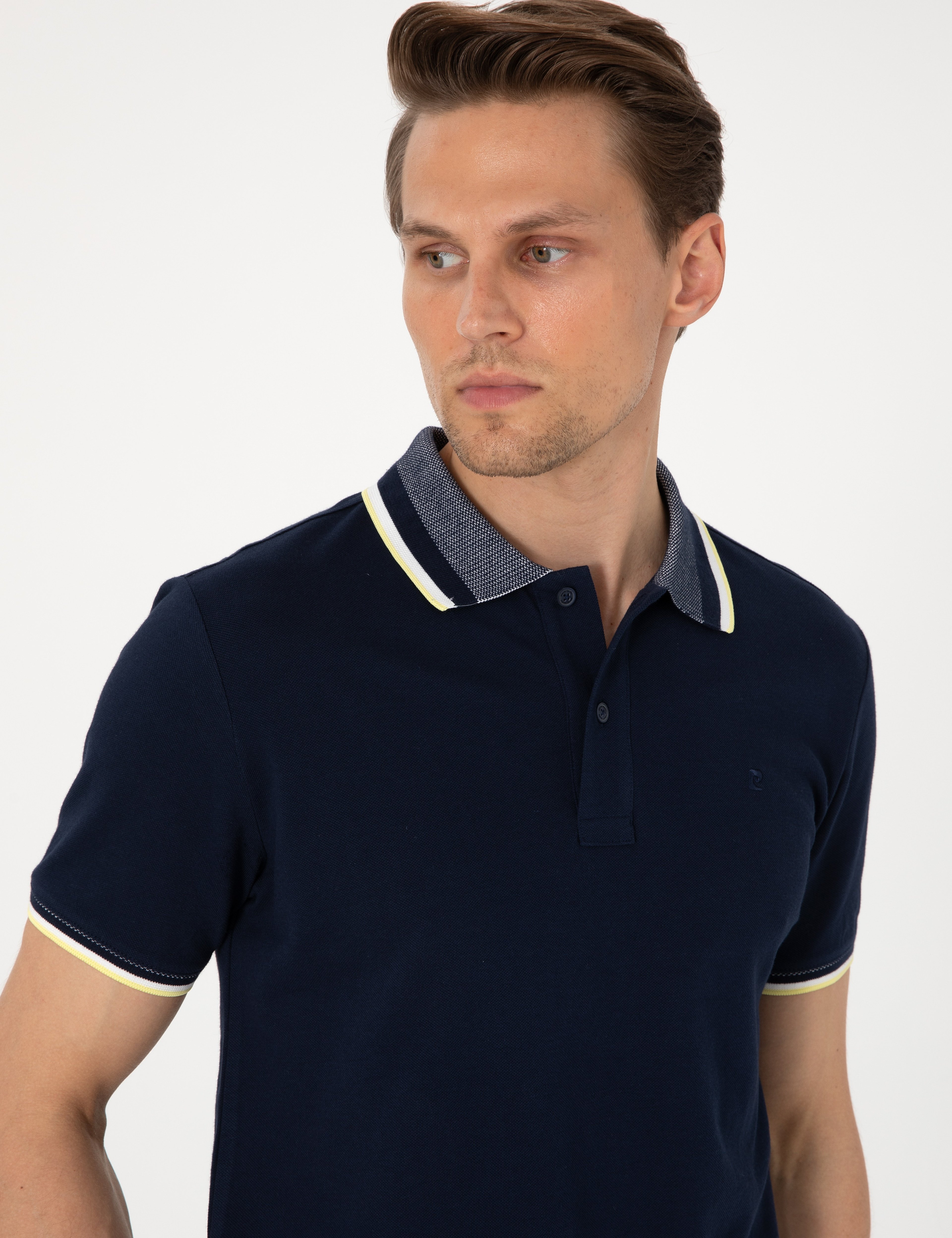 Lacivert Slim Fit Polo Yaka Tişört - Image 2