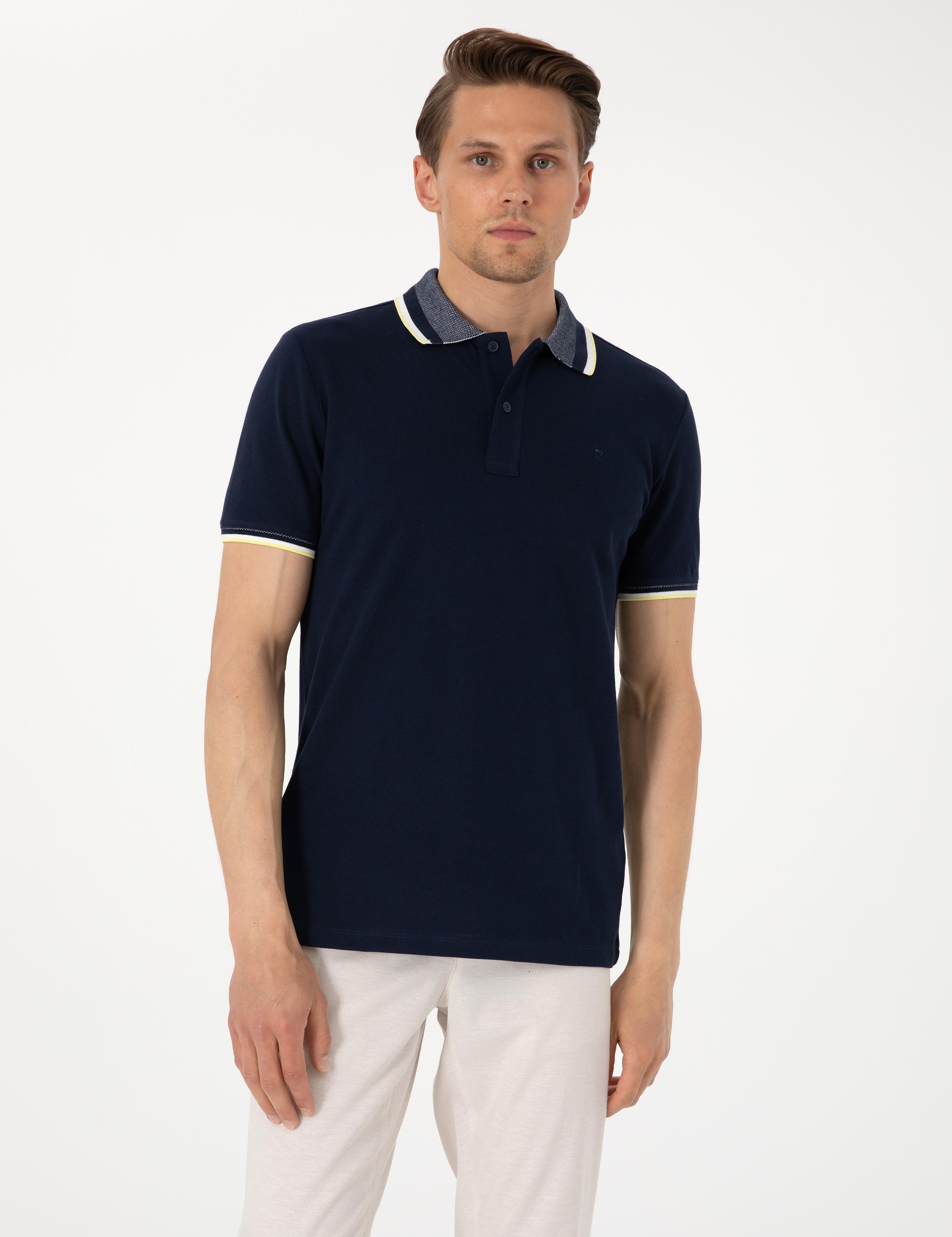 Lacivert Slim Fit Polo Yaka Tişört