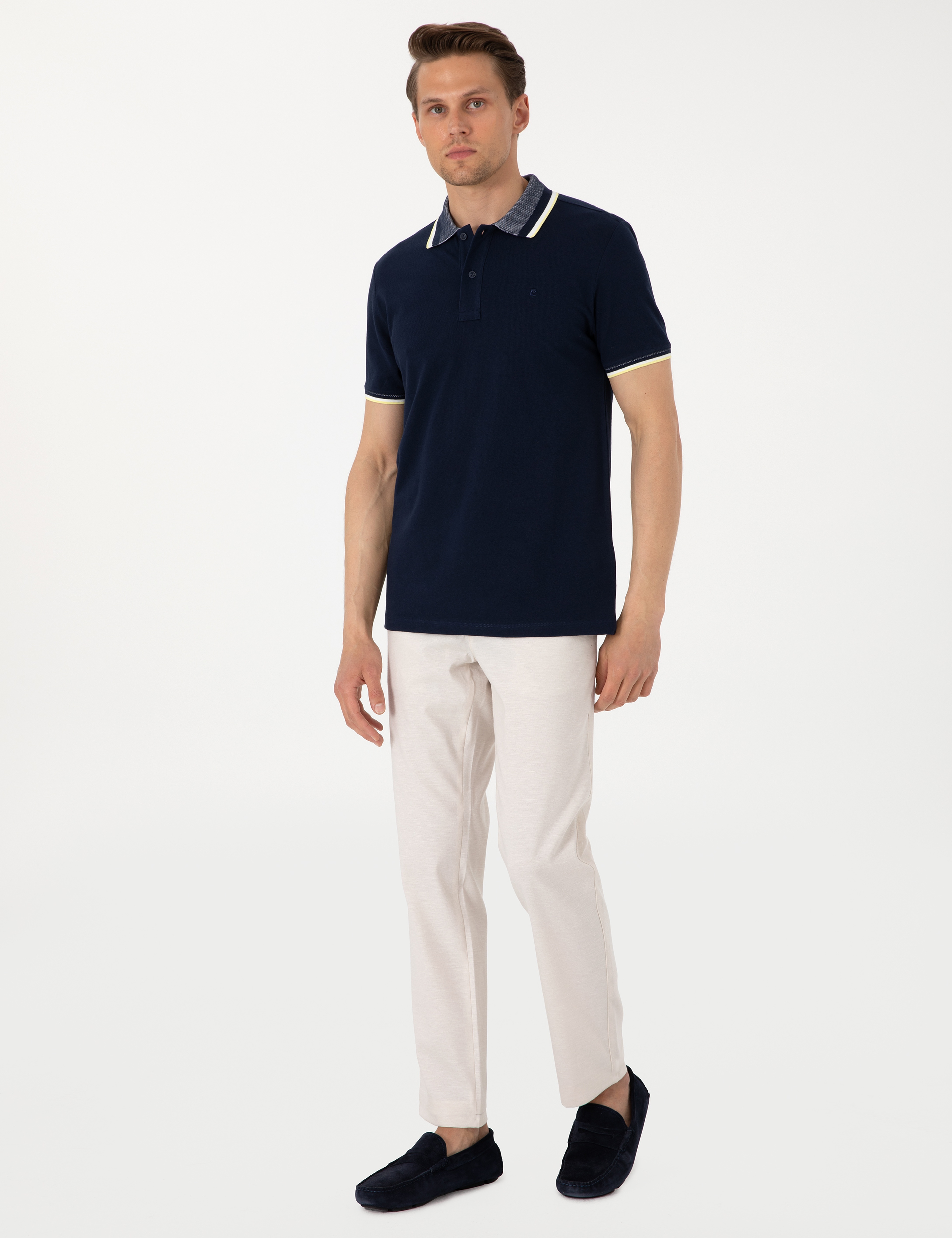 Lacivert Slim Fit Polo Yaka Tişört - Image 4