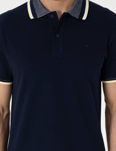 Lacivert Slim Fit Polo Yaka Tişört