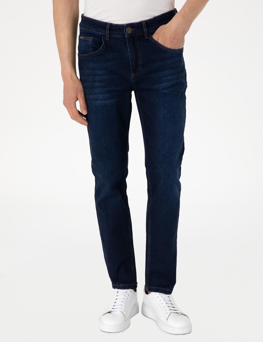Koyu Lacivert Slim Fit Jean Pantolon