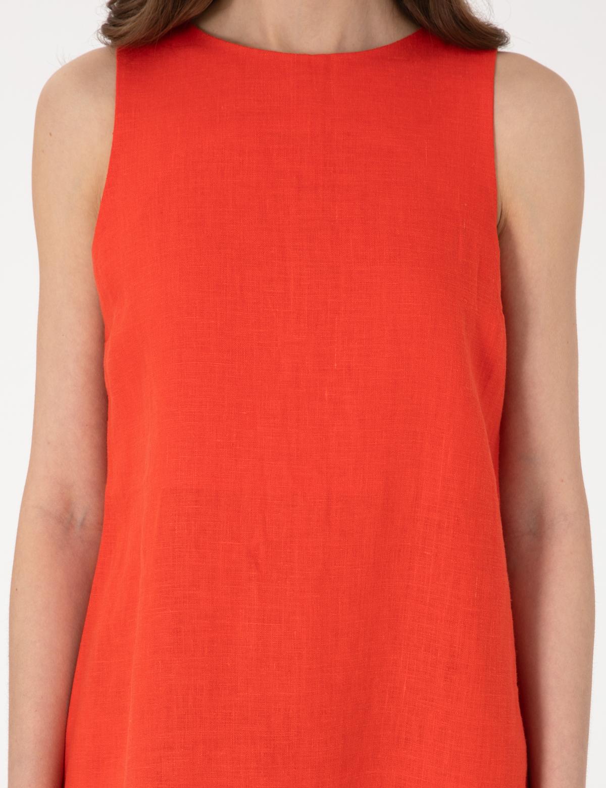 Kırmızı Regular Fit Dokuma Elbise - 50309406002