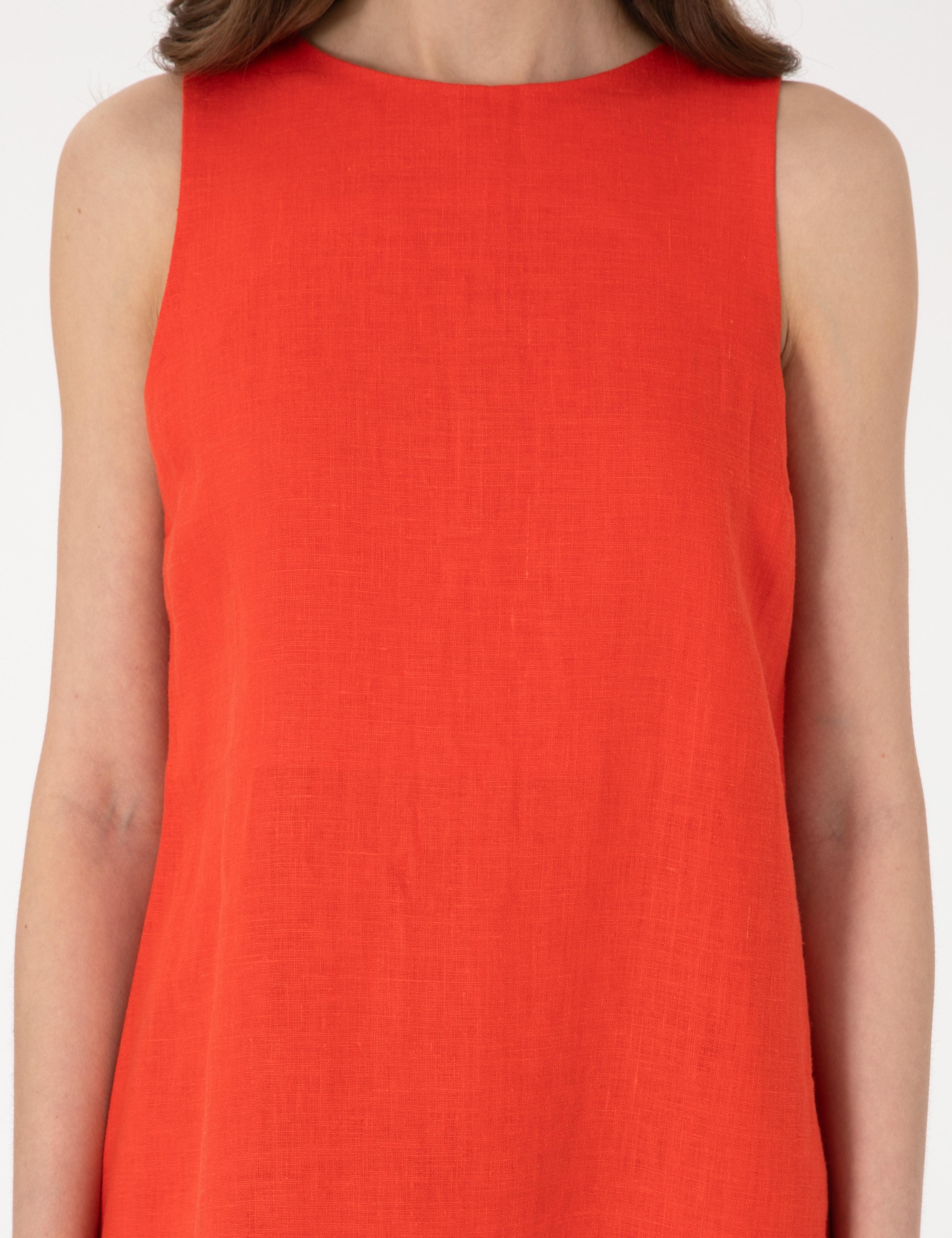 Kırmızı Regular Fit Dokuma Elbise