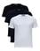 Beyaz-Lacivert-Siyah 3'lü Slim Fit %100 Pamuk Bisiklet Yaka Basic Tişört Paketi