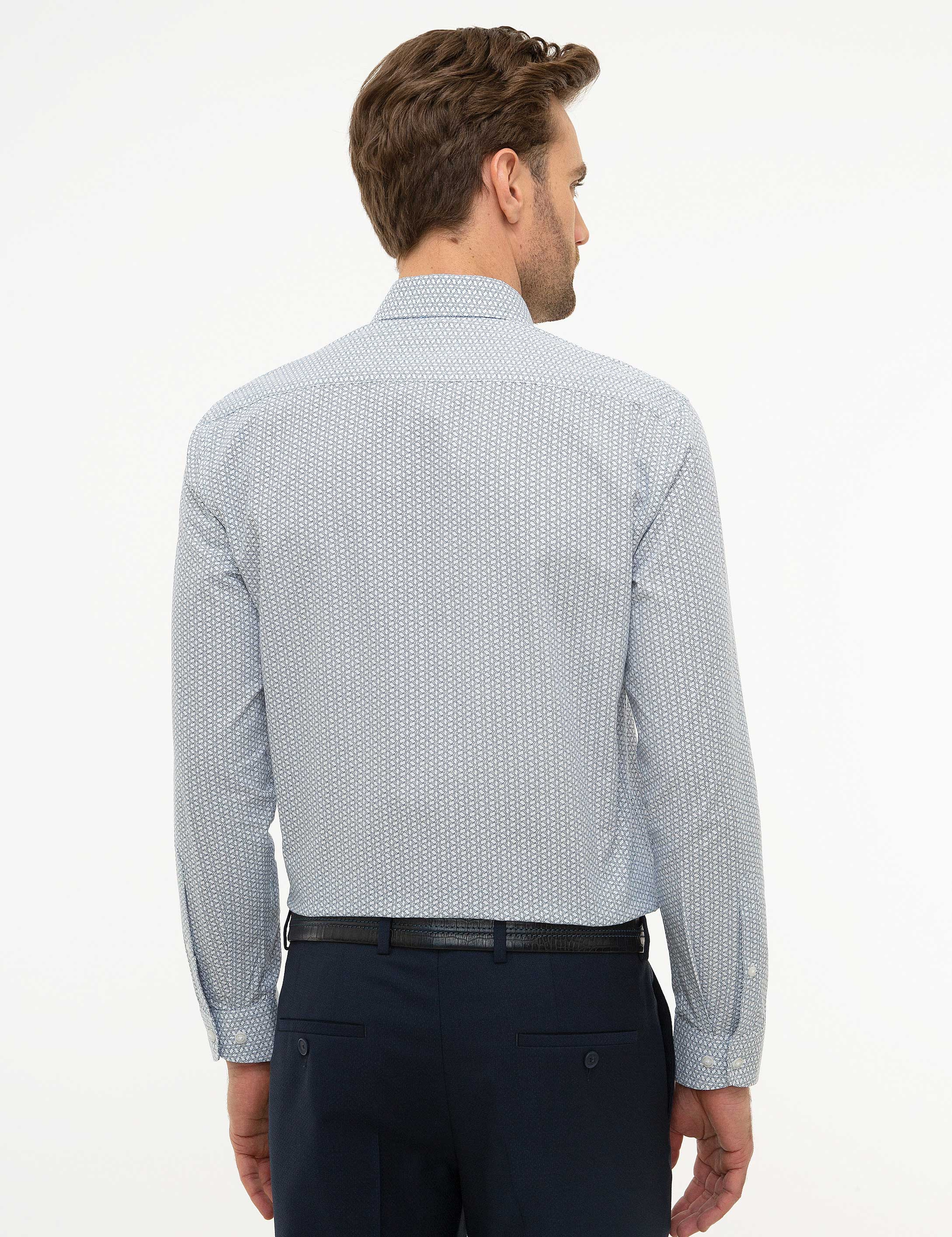 Lacivert Slim Fit Gömlek - Image 3