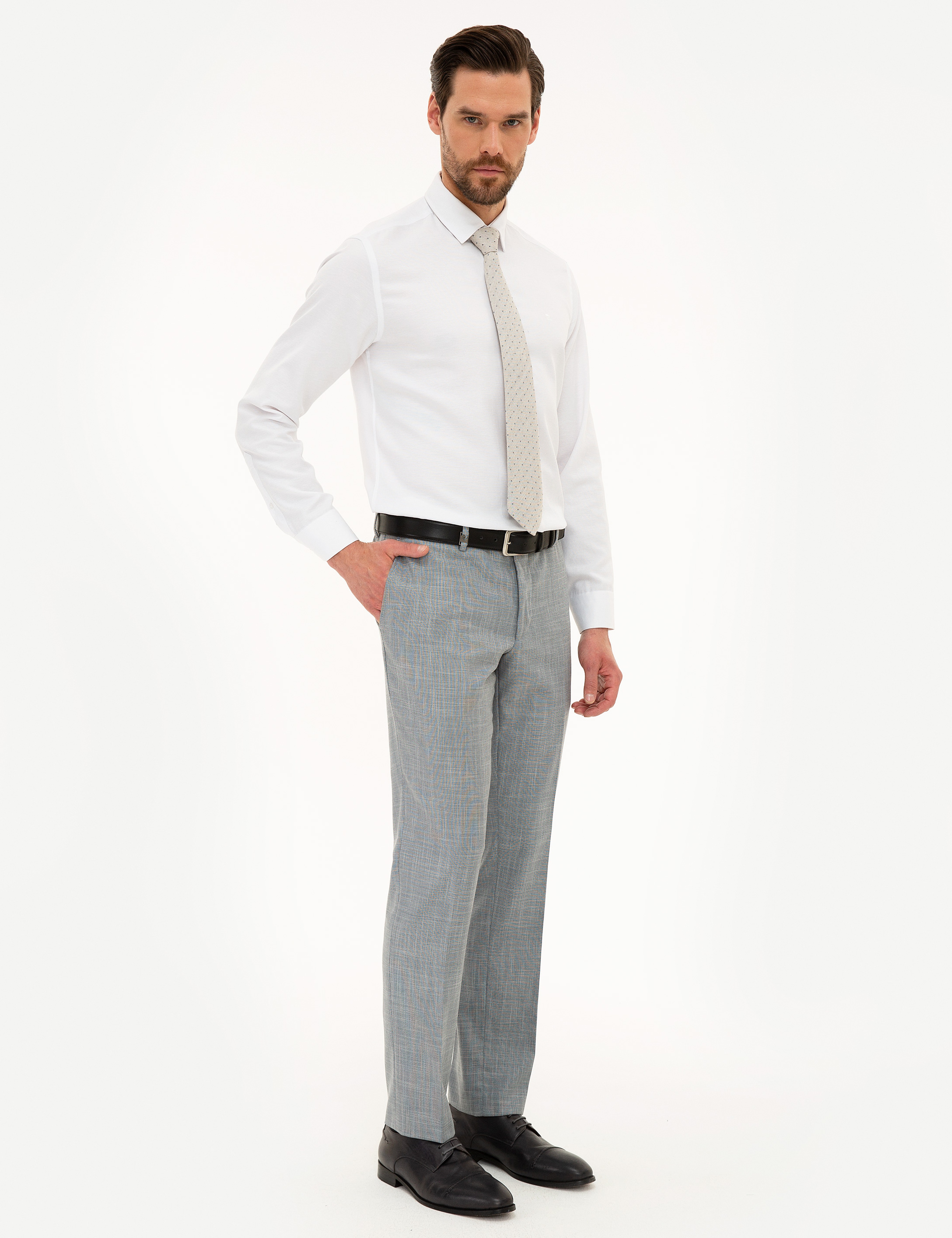 Gri Slim Fit Pantolon - Image 2