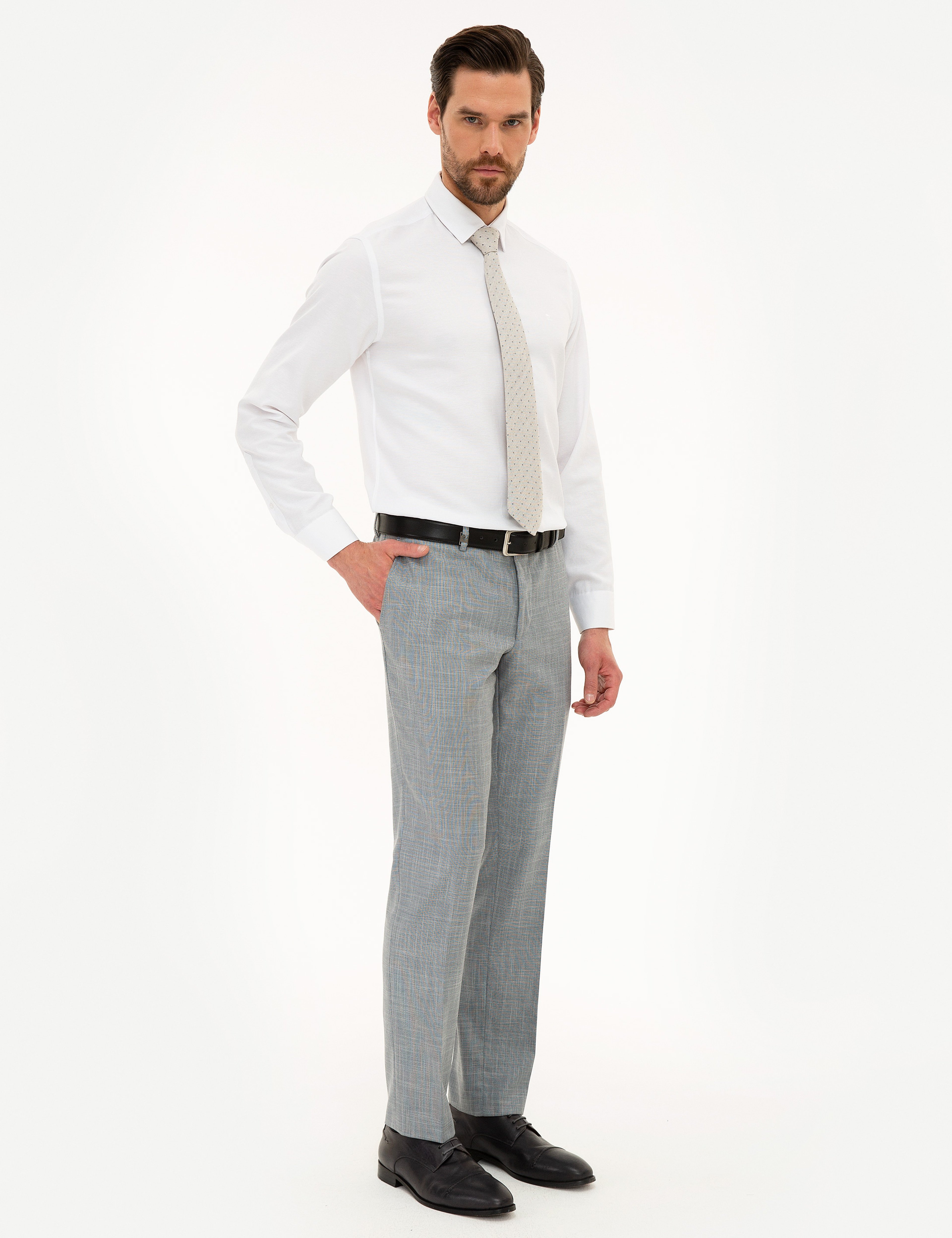 Gri Slim Fit Pantolon