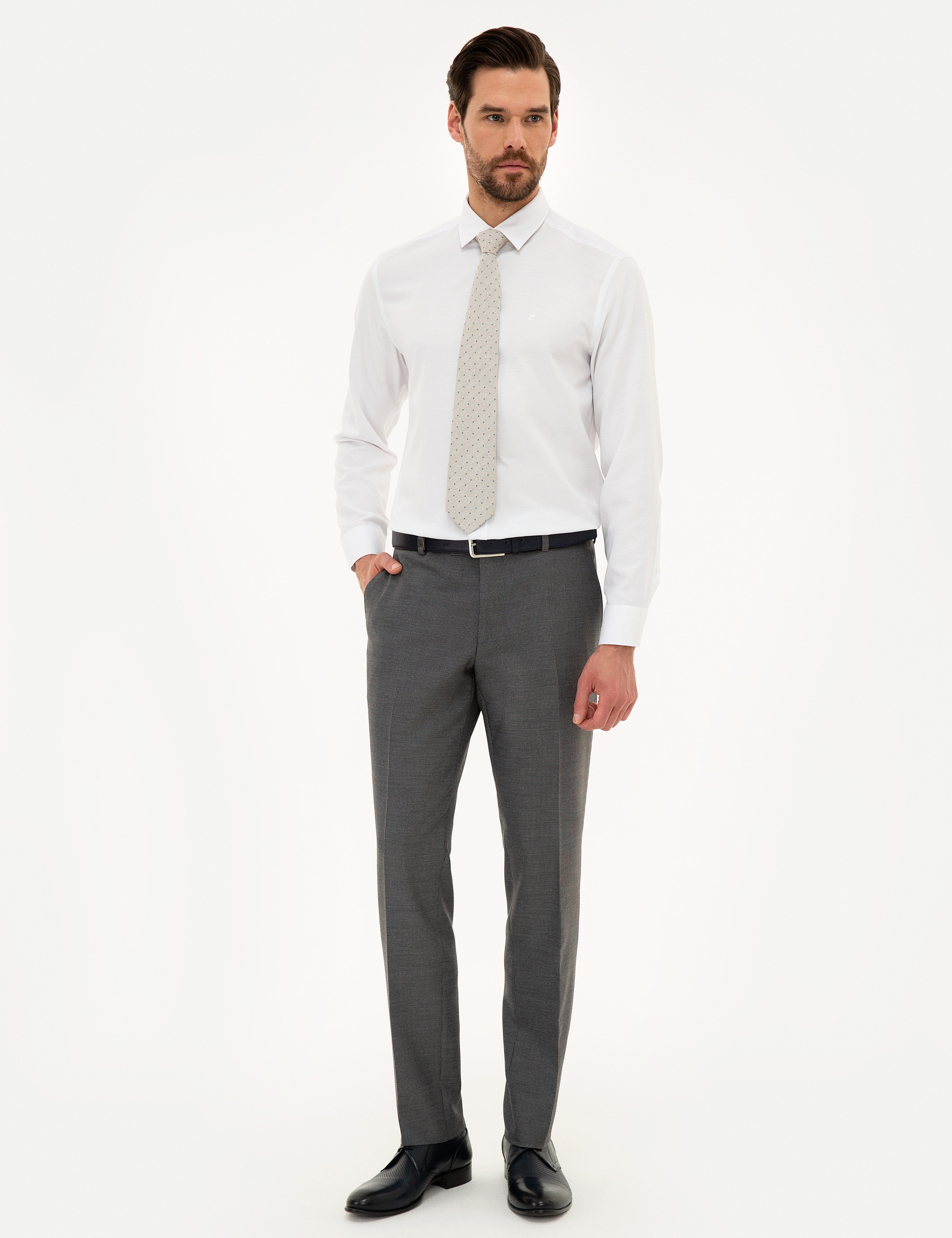 Gri Slim Fit Pantolon - Image 1