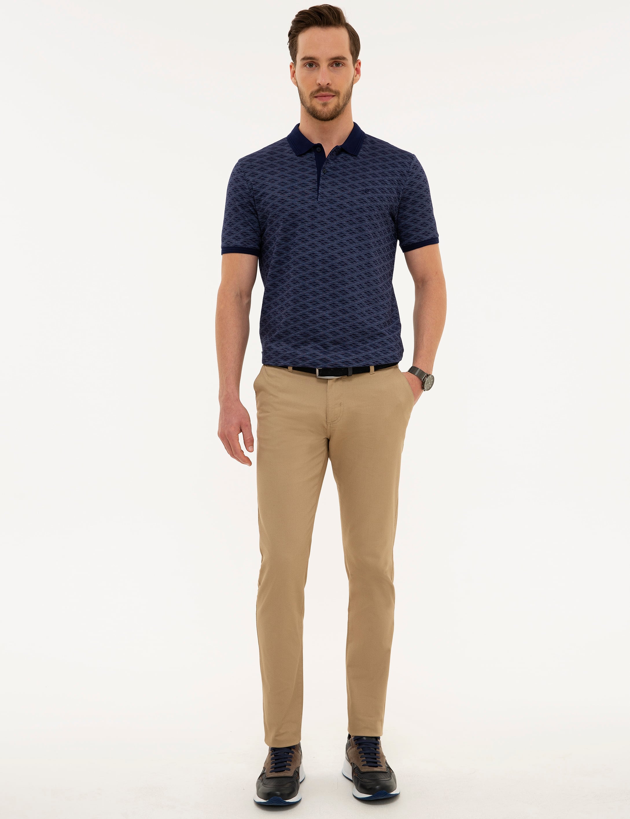 Camel Slim Fit Chino Pantolon