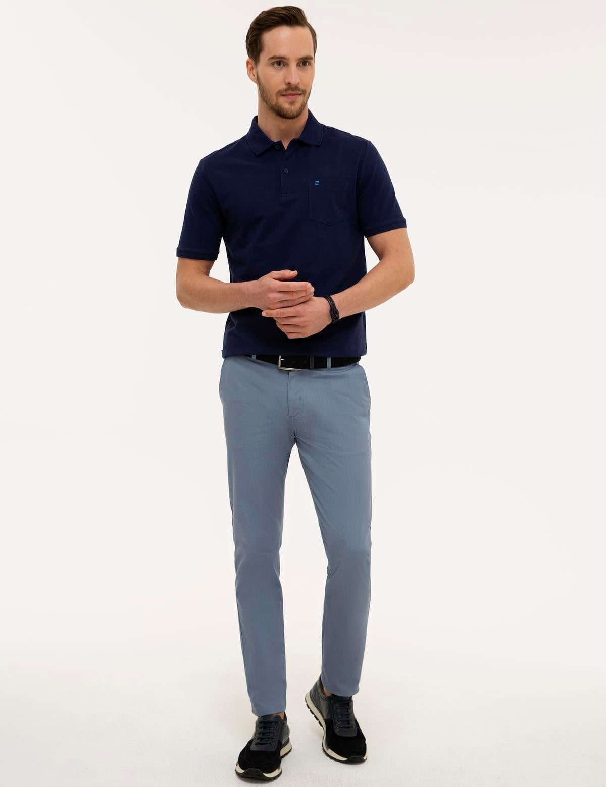 Koyu Mavi Slim Fit Chino Pantolon