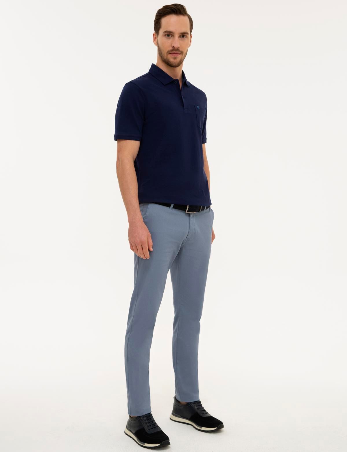 Koyu Mavi Slim Fit Chino Pantolon - 50225937113