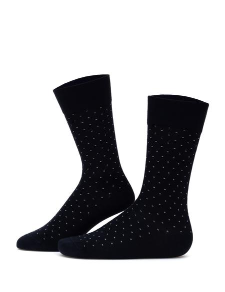 Erkek Bambu Karışımlı Lacivert Soket Desenli Çorap - 50308431007